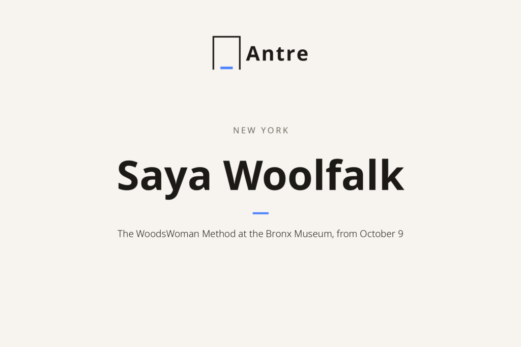 Antre card: Saya Woolfalk, The WoodsWoman Method at the Bronx Museum, from October 9.